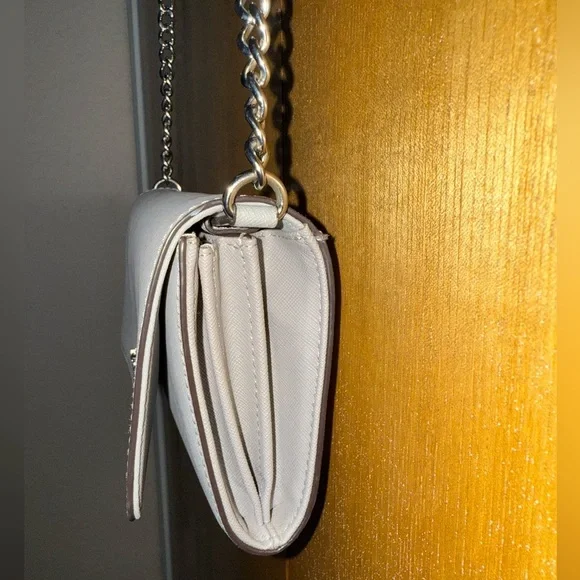 Michael Kors Wallet on Chain Crossbody — Saffiano Leather Gray WOC Bag - Picture 6 of 16